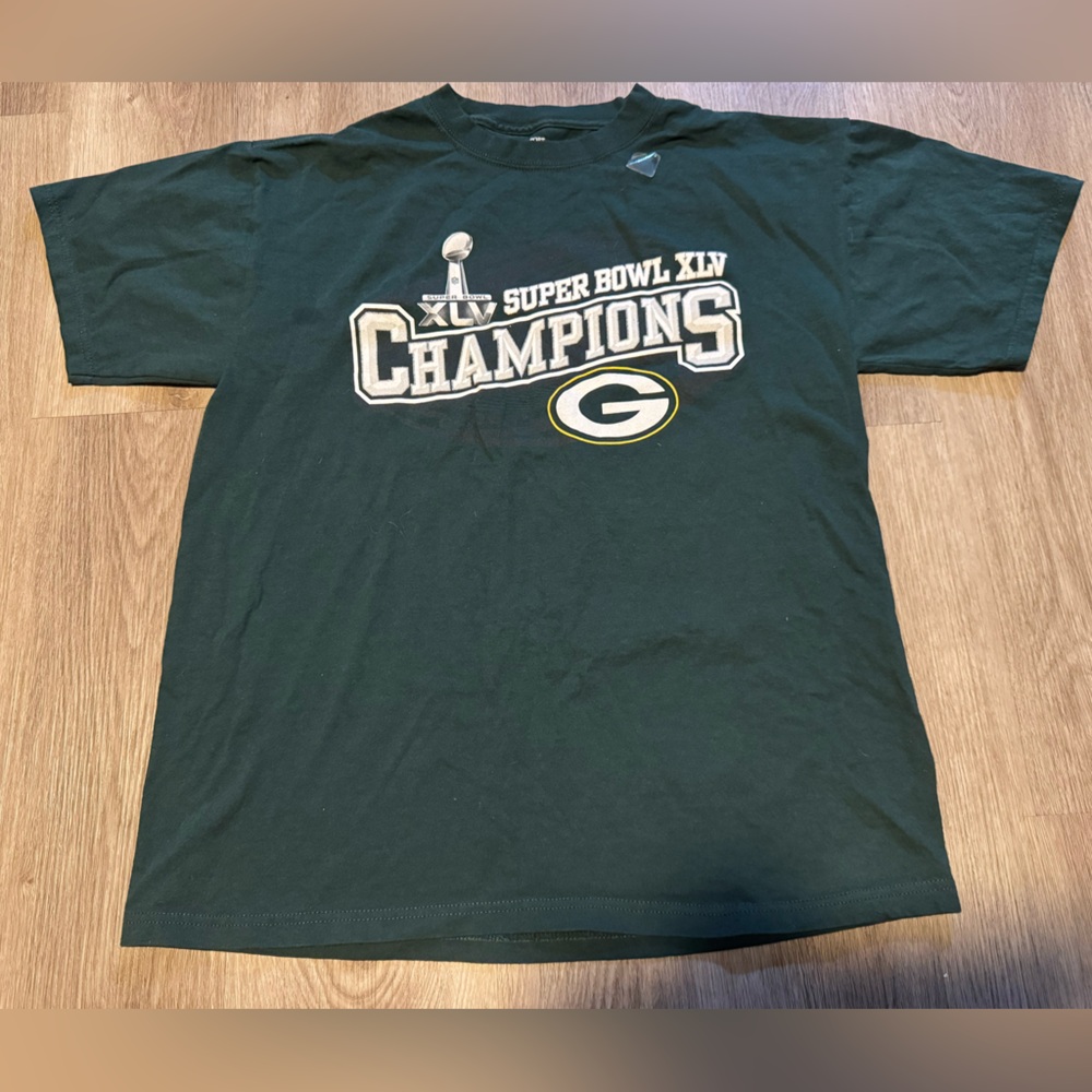 Green Bay Packers Super Bowl Champions XLV Vintage Short Sleeve T-Shirt Adult L